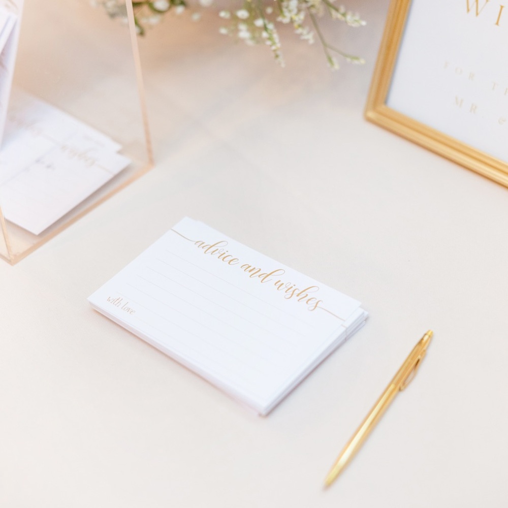 Gold and White Advice Cards
